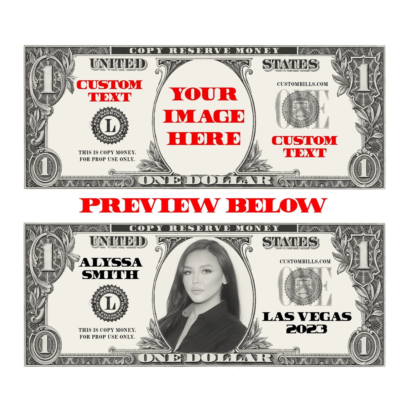 Custom Realistic Prop Fake Play Money - Custom Bills