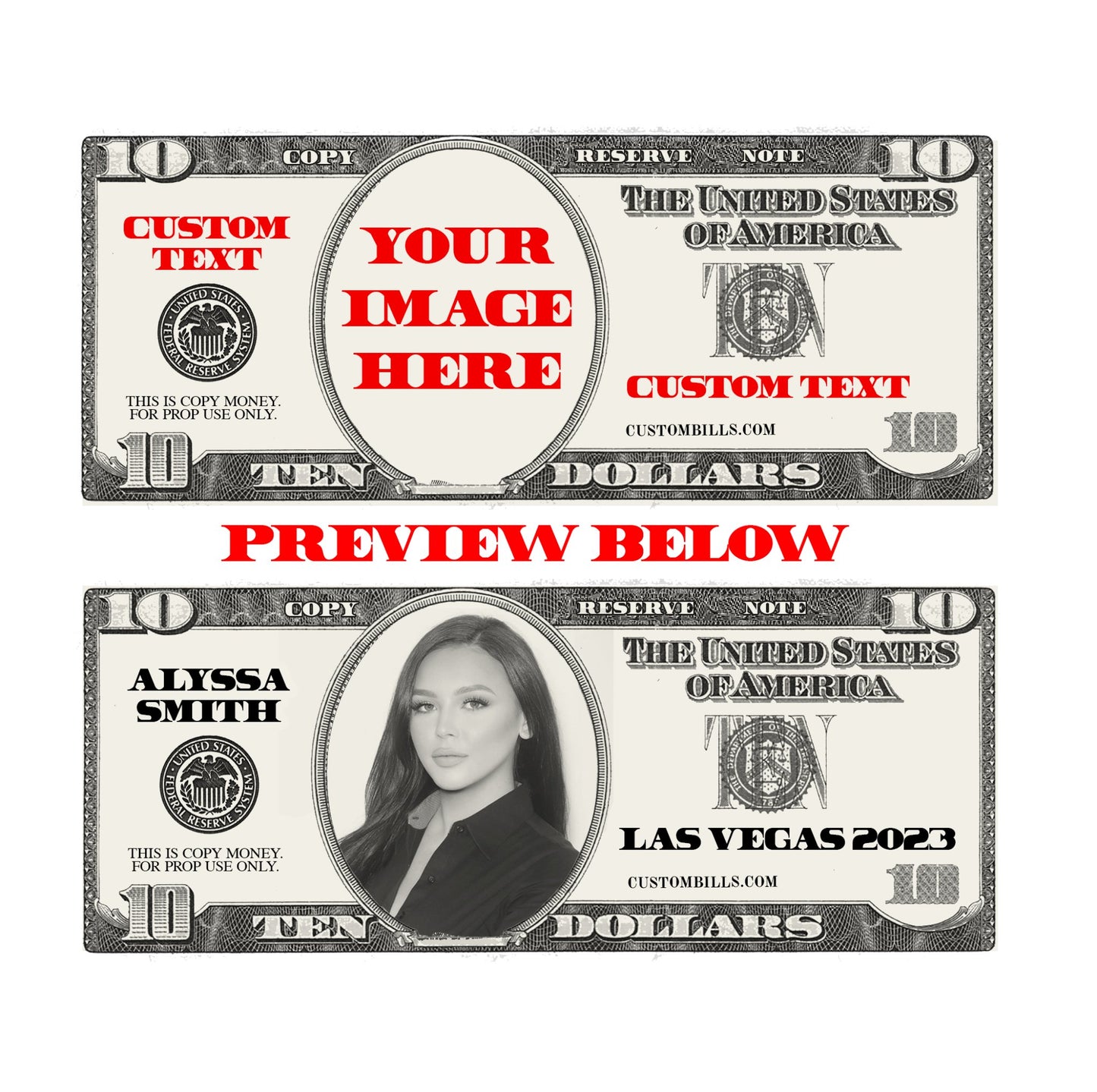Wedding Decorations Ideas - Custom Dollar Bills - Custom Bills