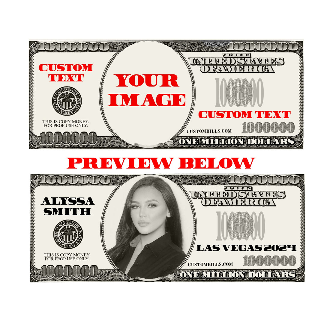 put my face on prop money